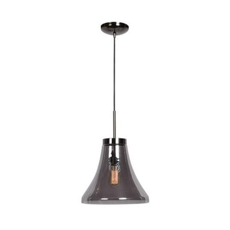 

Accesslighting 63990-BCH-SMK 12 in. Simplicite 1 Light Black Chrome Pendant Ceiling Light - Smoke