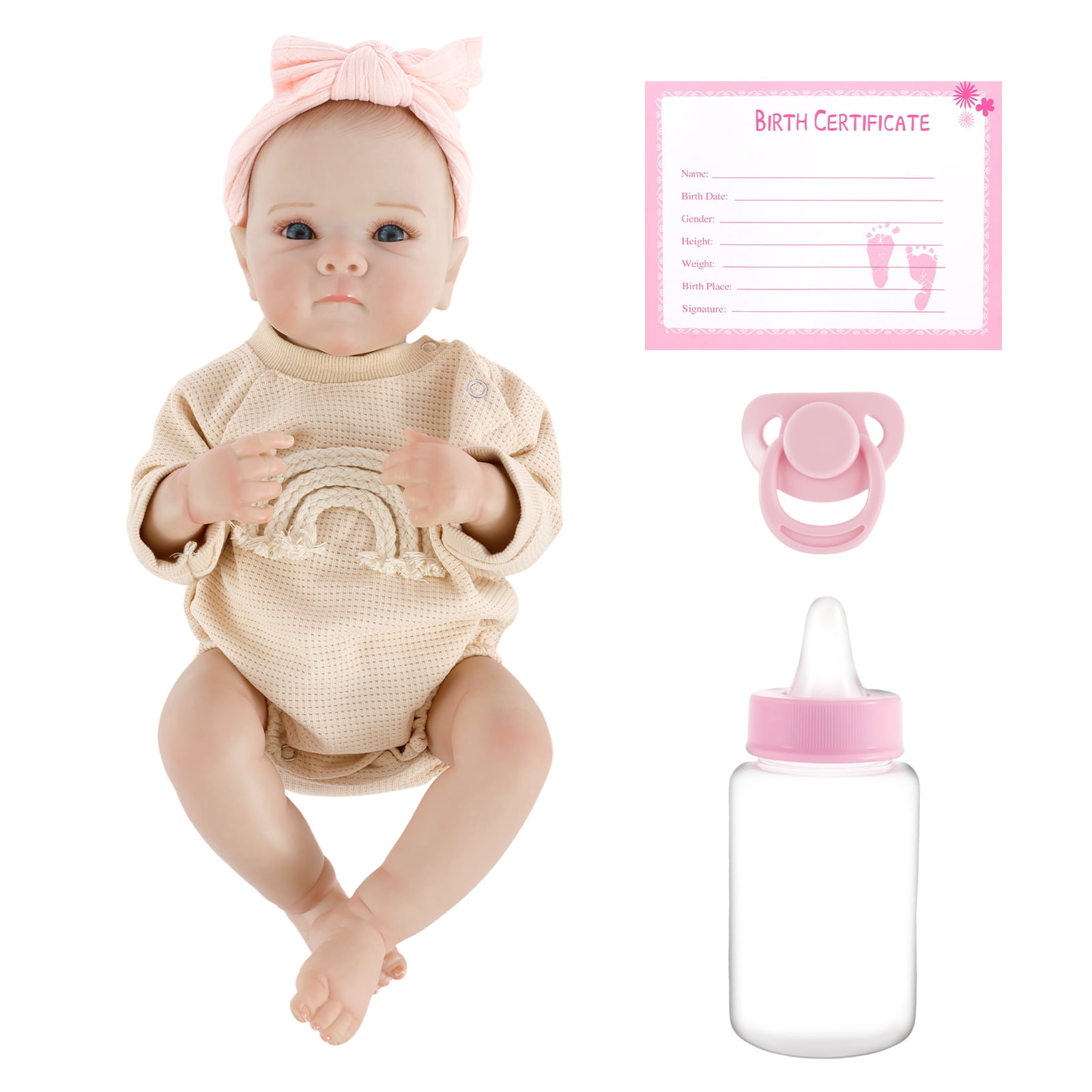 Keyohome Reborn Baby Dolls,18 inch Realistic Baby Doll, Lifelike Newborn Baby Dolls with Clothes and Toy Accessories Gift for Kids Age 3+