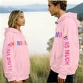 thumbnail image 7 of Felirenzacia Matching Couples Valentine Sweatshirts His and Hers Love Print Unisex Pullover Romantic Gift for Partners, Pink,M, 7 of 7