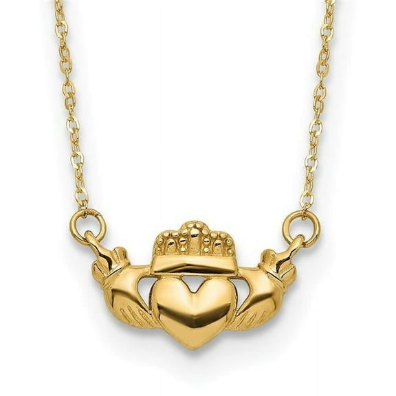 Primal Gold 14 Karat Yellow Gold Claddagh 17-inch Necklace