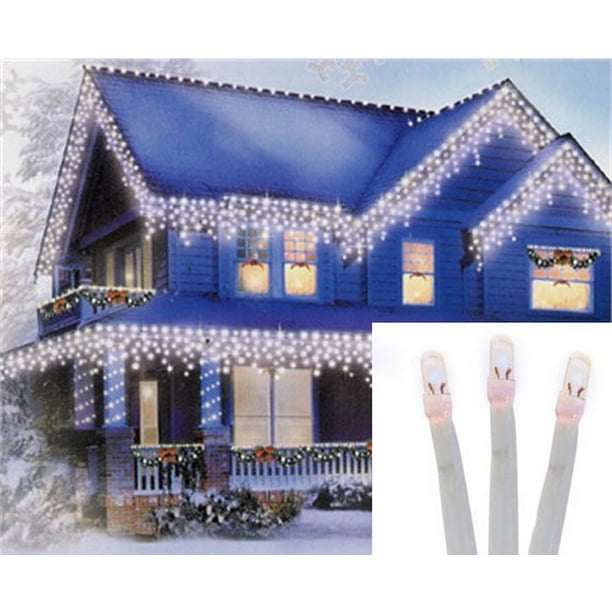 96 Twinkling Cool White LED Christmas Icicle Lights Extension Set