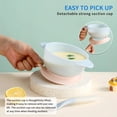 thumbnail image 3 of Baby Bowls  Silicone Suction Bowls For Baby With Straw And Spoons  Feeding for Toddler Plates and Bowls Set 4 Pcs (Dark Blue), 3 of 7