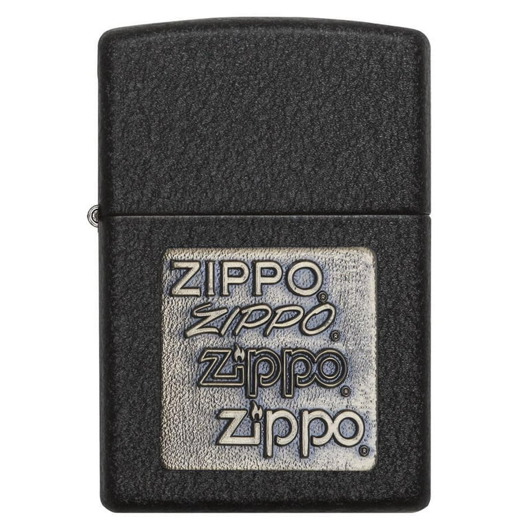 Zippo Brass Emblem Black Crackle Pocket Lighter - Walmart.com