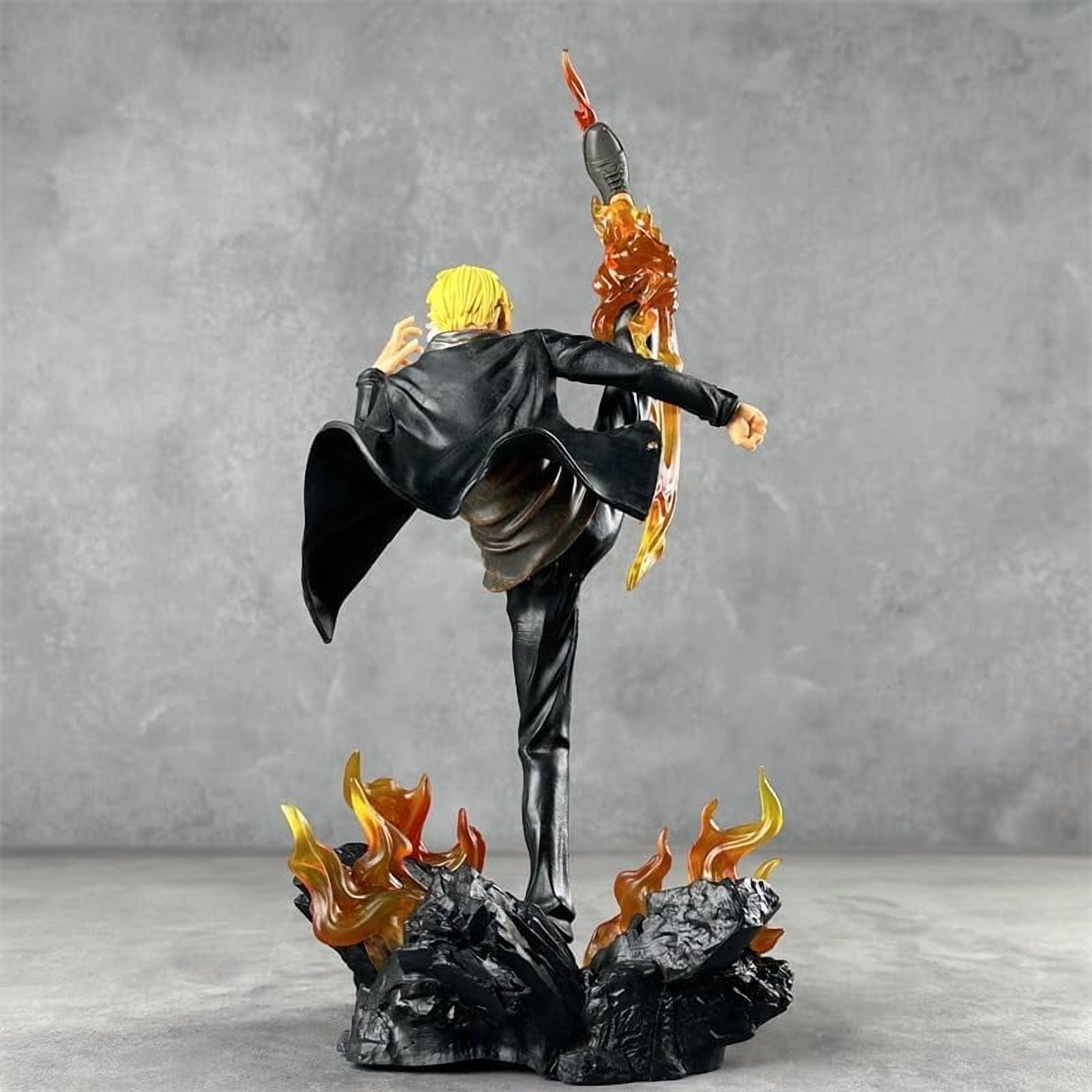 Sanji Figure Standing Fighting Sanji Action Figures 35cm/13.8inch PVC Character Figurine Cosplay Model Collectible for Anime Fans Gifts
