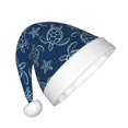 thumbnail image 2 of Haiem Sea Turtle Pattern Santa Hat Confortable Velvet Christmas Hat for Christmas Party Favors Fit for Adults and Kids, 2 of 6