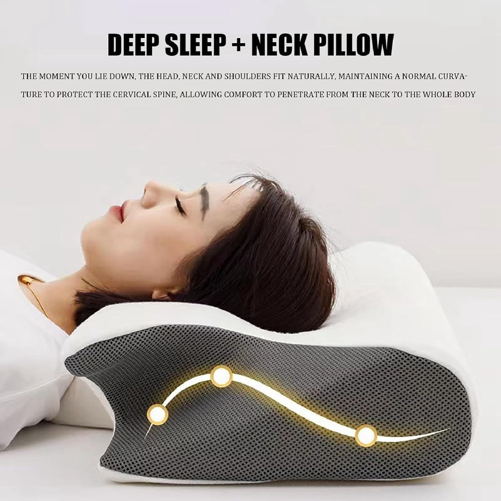 Pillow Hospitality Collection, Neck Pillows, Fits The Cervical Contour to Provide Support, Suitable for All People (Black)