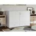 thumbnail image 4 of Pemberly Row Modern Queen Solid Wood Murphy Bed Chest with Mattress in White, 4 of 19