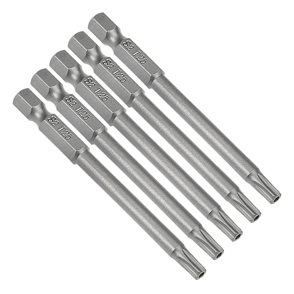 5pcs 1/4" Hex Shank T25 Security Torx Screwdriver Bits 75mm