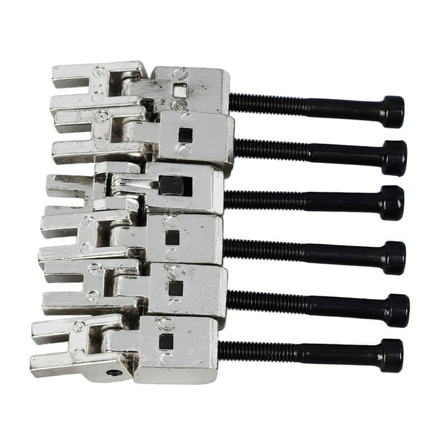 6Pcs Electric Guitar Bridge Saddle Double Locking Tremolo Metal Roller Screw Saddle Replacement