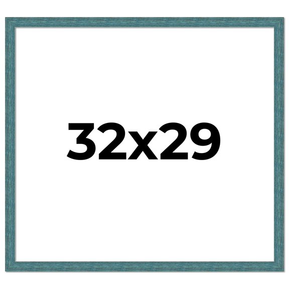 32x29 Frame Blue Rustic Barnwood Solid Wood Picture Frame Width 1.25 Inches | Interior Depth 0.5