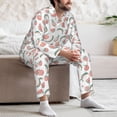 thumbnail image 7 of Yiaed Fruit Print Men’s Pajamas Set - Long Sleeve Button Down Sleep Shirt and Pajama Bottoms Sleepwear Set Mens Pjs Sets Men's Pajama Bottoms-X-Large, 7 of 7