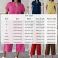 thumbnail image 3 of asjyhkr 2 Piece Sets for Women Casual Short Sleeve Button down Shirts Wide Leg Cropped Pants Summer Dailywear Comfy Outfits(X-Large,Yellow), 3 of 5