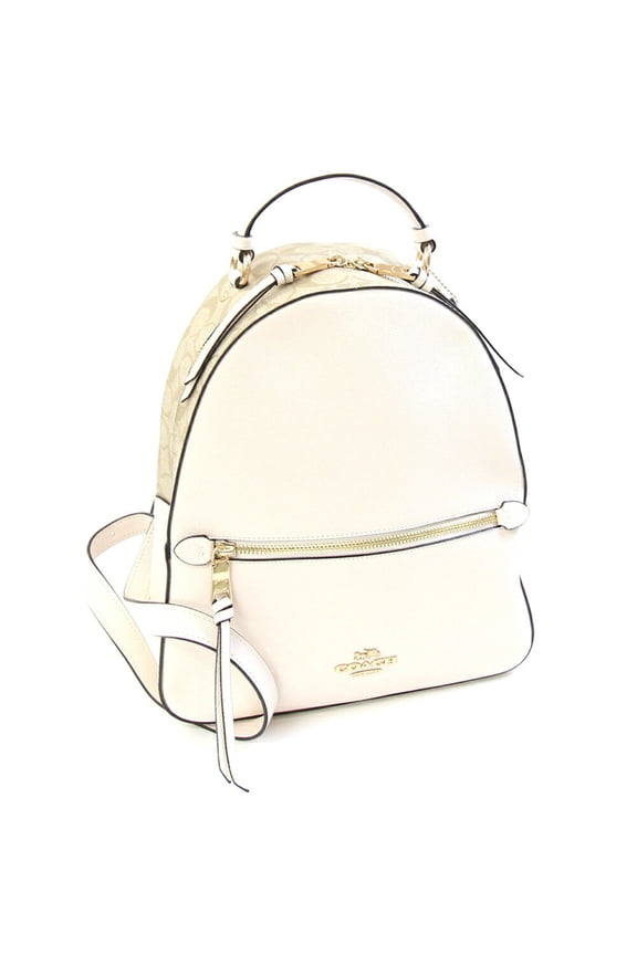 Pre-Owned Coach Signature Jordan Backpack 76622 Ivory Beige PVC Leather Women's COACH