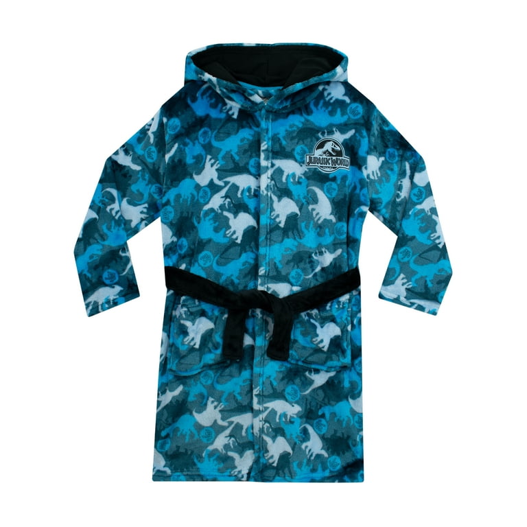 Jurassic World Boys Bath Robe Blue Sizes 6-14