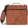 thumbnail image 2 of Zipper Binder with Shoulder Strap 2 inch 3 Ring Waterproof File Folder Organizer Bag 500 Sheet Terracotta Tones Feather, 2 of 8