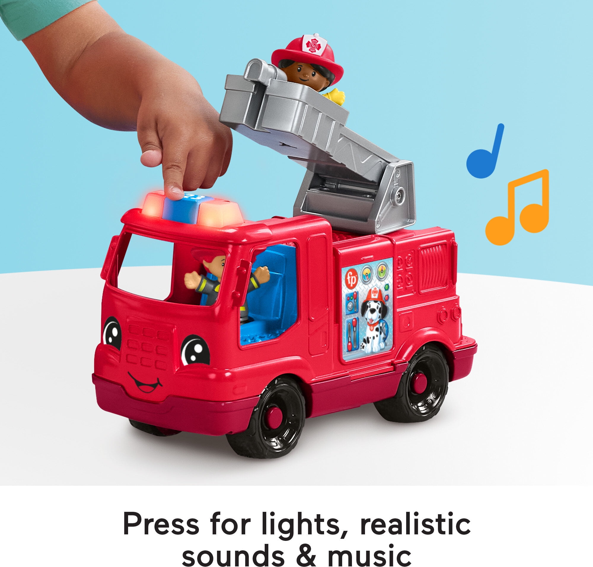 FisherPrice Little People Fire Truck Musical Toddler Toy with Lights Sounds & 2 Figures  (图4)