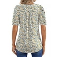 thumbnail image 2 of Fantaslook Blouses for Women Pleated Short Sleeve Tunic Tops Dressy Casual Summer Shirts, 2 of 8