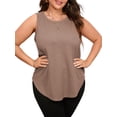 thumbnail image 5 of SWQZVT Womens Tops Summer Plus Size Tank Tops Casual Waffle Crewneck Sleeveless T Shirts Oversize Loose Tunic Tops, 5 of 8