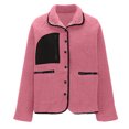thumbnail image 4 of MIUOWANP Jackets for Women Trendy Y2K Women's European And American Solid Color Lamb Wool Jacket Long Sleeved Hooded Casual Jacket, 4 of 4