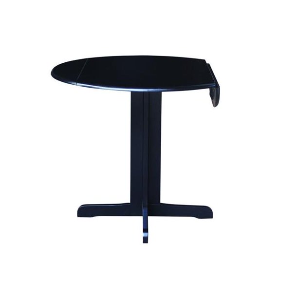 36 in. Dual Drop Leaf Dining Table - Black - Walmart.com ...