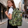 thumbnail image 4 of Uorisanigo School Backpack for Girls Ages 6-12, Breathable Daypack with Adjustable Shoulder Straps, Ideal for Preschool, Camping and Hiking Green Soccer Fish Camo, 4 of 7