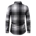 thumbnail image 5 of WRKEKC Plaid Shirt Men Long Sleeve Button-Down Flannel Shirts Casual Turn-Down Collar Loose Fit Daily Tops, 5 of 9