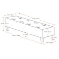 thumbnail image 2 of Banc d'appoint capitonné en tissu Rosewell de CorLiving avec pieds en bois, 2 of 9