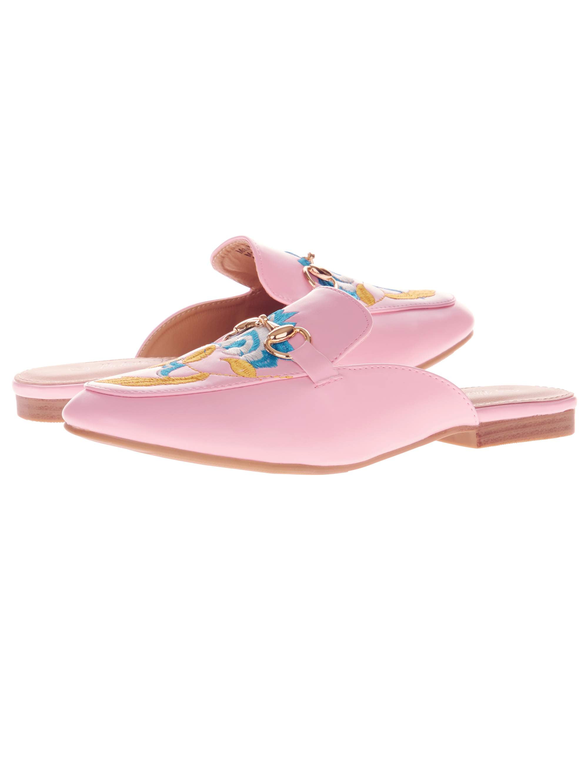 Victoria K Women's Embroidered Flower Mules