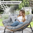 thumbnail image 3 of Cushions for Hanging Egg Chair, Thicken Outdoor rocking chair cushions, Garden Hanging Basket Chair Seat, Papasan Chair Cushion（Light gray）, 3 of 7