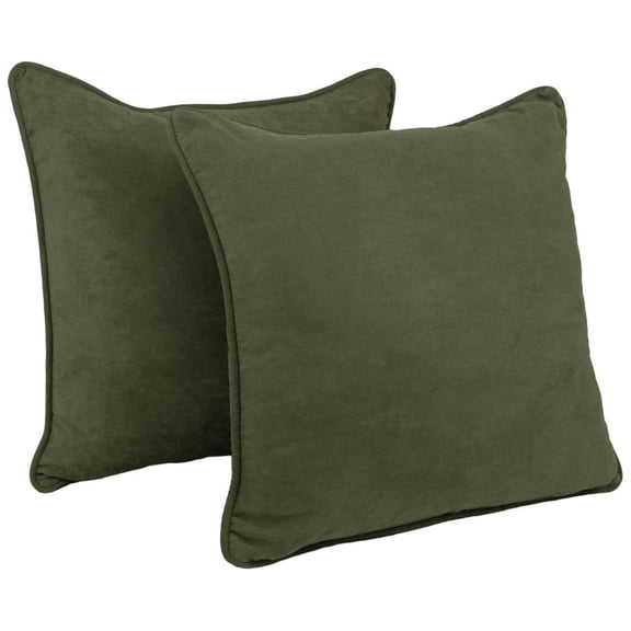 25-inch Double-corded Solid Microsuede Square Floor Pillows with Inserts (Set of 2) 9813-CD-S2-MS-HG
