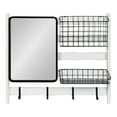 thumbnail image 5 of Kate and Laurel Tanner Wall Organizer with Mirror and Hooks, 28 x 8 x 24, White and Black, Farmhouse Wall Organization Home Office Station with Baskets for Modular Storage, 5 of 9