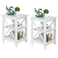 thumbnail image 5 of ZENSTYLE Set of Two MDF 3 Tier X-Design End Table, White, 5 of 9
