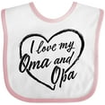 thumbnail image 3 of Inktastic I Love My Oma and Opa in Black Chalk Heart Boys or Girls Baby Bib, 3 of 4