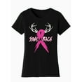 thumbnail image 1 of Womens Breast Cancer Awareness "Save a Rack" Black T-Shirt - X-Large, 1 of 2