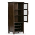 thumbnail image 4 of Simpli Hoe Avalon 12-Bottle SOLID WOOD 22-inch-Wide Contemporary High Storage Wine Rack Cabinet in Dark Tobacco Brown, 4 of 9