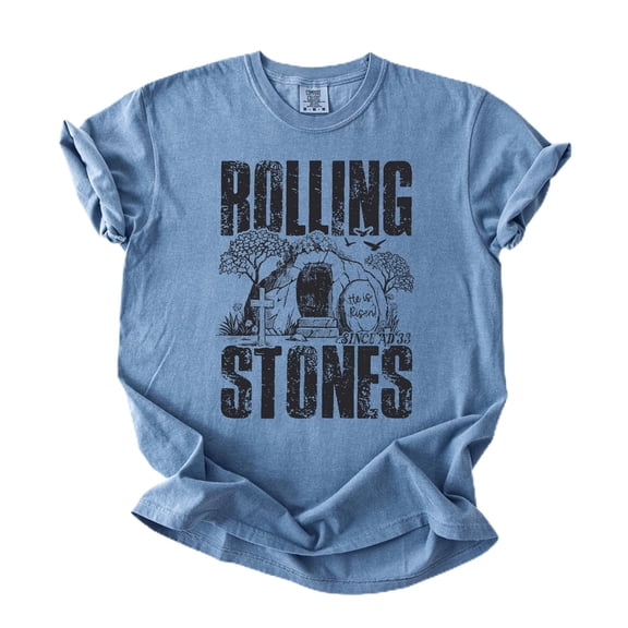 Funny Christian Easter Shirt for Men & Women - He is Risen Since AD 33 Faith T-Shirt Blue Jean Shirt Adult Medium