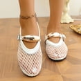 thumbnail image 4 of DeHolifer Womens Mesh Ballet Flats Mary Jane Fishnet Ballerina Buckle Strap Comfortable Causal Dress Shoes, 4 of 8