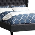 thumbnail image 2 of Benjara Jimi California King Bed, Button Tufted Charcoal Gray Polyester Upholstery, 2 of 9