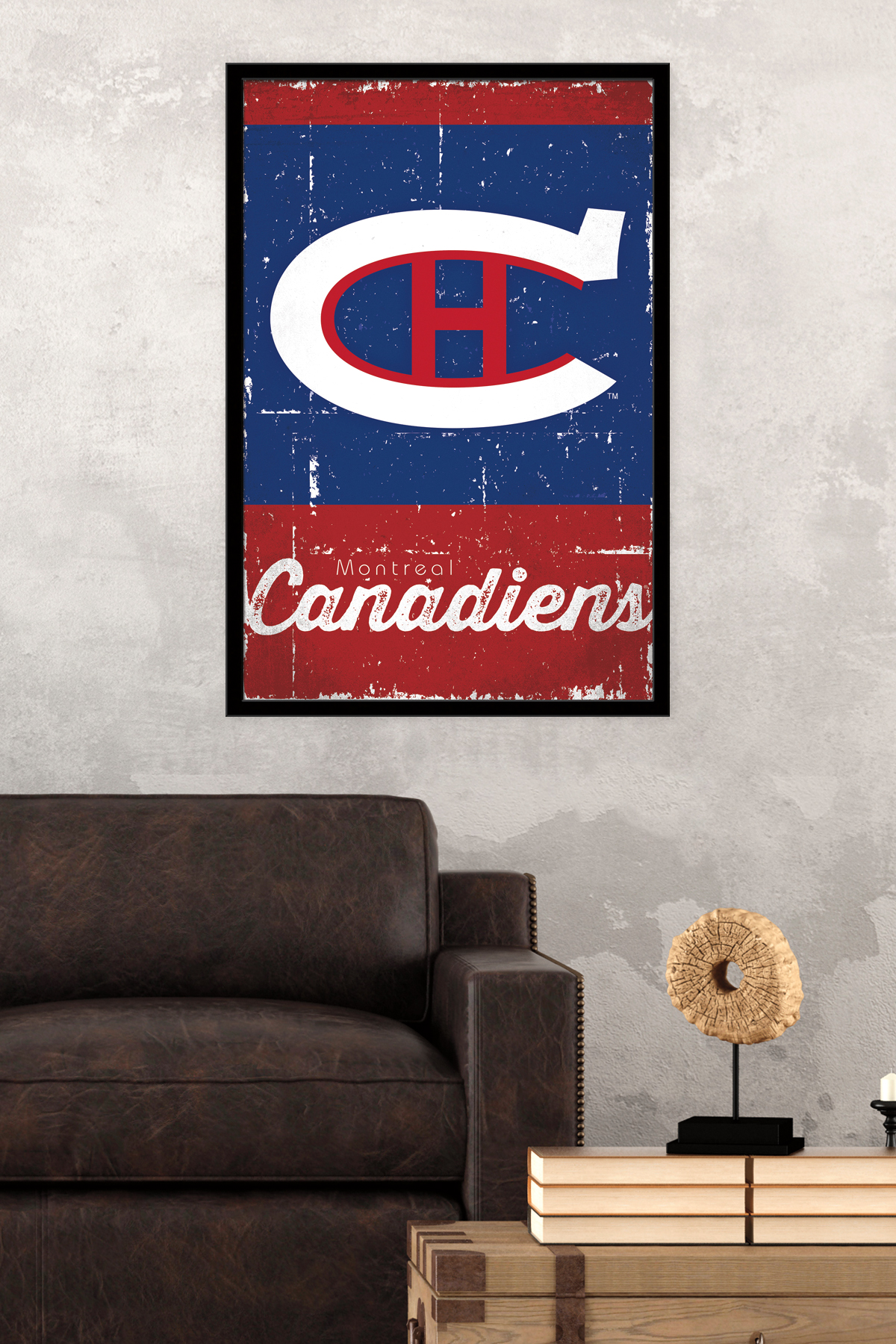 NHL Montreal Canadiens - Retro Logo 13 Wall Poster, 22.375" x 34", Framed