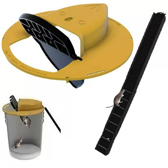 Flip N Slide Humane Mouse Trap, Reusable Mouse Catching Tool，Auto Reset Flip and Slide Mice Trap，Bucket Lid 1 Pack