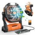 thumbnail image 1 of Ventilador portátil recargable, ventilador inalámbrico de 20000 mah con batería con linterna LED, ventiladores con batería USB para viajes, dormitorio, hogar, tienda de campaña, oficina, mesa, playa,, 1 of 5