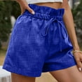 thumbnail image 5 of SHOPESSA Womens Shorts Summer Plus Size Fashion Solid Color Casual Wide Leg Lace Loose High Waist Shorts Pants L, 5 of 8