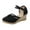 Black, variant on Women's Close Toe Kitten Heel Platform Wedge Sandals Fashion Versatile Braided Buckle Breathable Sandals