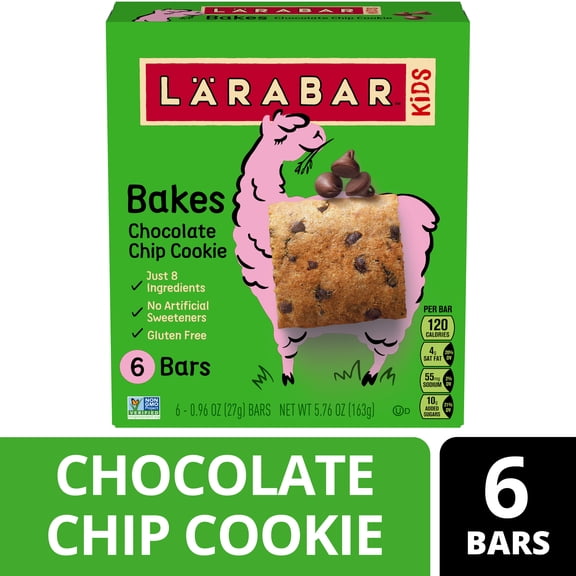 Larabar Kids Bakes Chocolate Chip Cookie Gluten Free Bars, 5.76 oz, 6 Count