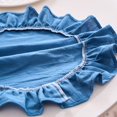 thumbnail image 7 of 15 Inch Boho Fabric Placemat, Rustic Farmhouse Round Ruffle Place Mat, Washable Scalloped Edge Table Mats for Kitchen Dining Party Table Decor, 7 of 7