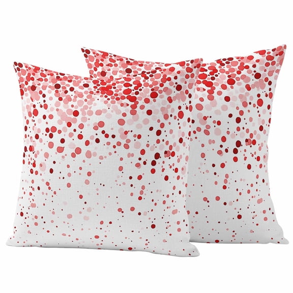 Outdoor Waterproof Pillow Covers Abstract Red Polka Dot Decorative Throw Pillow Protectors,Pillowcase Cushion Cases for Patio Sofa Garden Couch,16x16in,Pack of 2