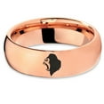 thumbnail image 2 of Tungsten Growling Angry Gorilla Ape Band Ring 7mm Men Women Comfort Fit 18k Rose Gold Dome Polished, 2 of 4