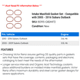 thumbnail image 2 of Intake Manifold Gasket Set - Compatible with 2005 - 2016 Subaru Outback 2006 2007 2008 2009 2010 2011 2012 2013 2014 2015, 2 of 2