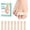 Beige, variant on Welnove Broken Toe Wraps - Cushioned Bandages Hammer Toe Separators Splints, Bunion Corrector, Crooked Toes - 8 Pack Dark Gray