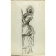 thumbnail image 2 of Camille-Joseph-Etienne Roqueplan 11x14 Black Ornate Wood Framed Double Matted Museum Art Print Titled: Study of a Peasant Girl, 2 of 5